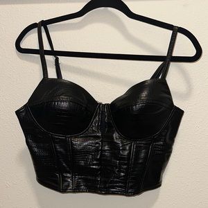 PLEATHER ALLIGATOR CORSET TOP